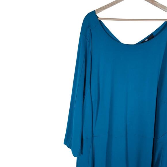 GB X Amanda Uprichard Womens Dress 4X Blue Long Sleeve Scoop Neck Minimalist - Picture 3 of 15